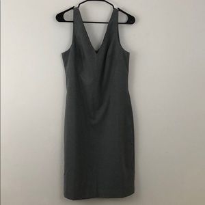 Banana Republic fitted grey midi work dress